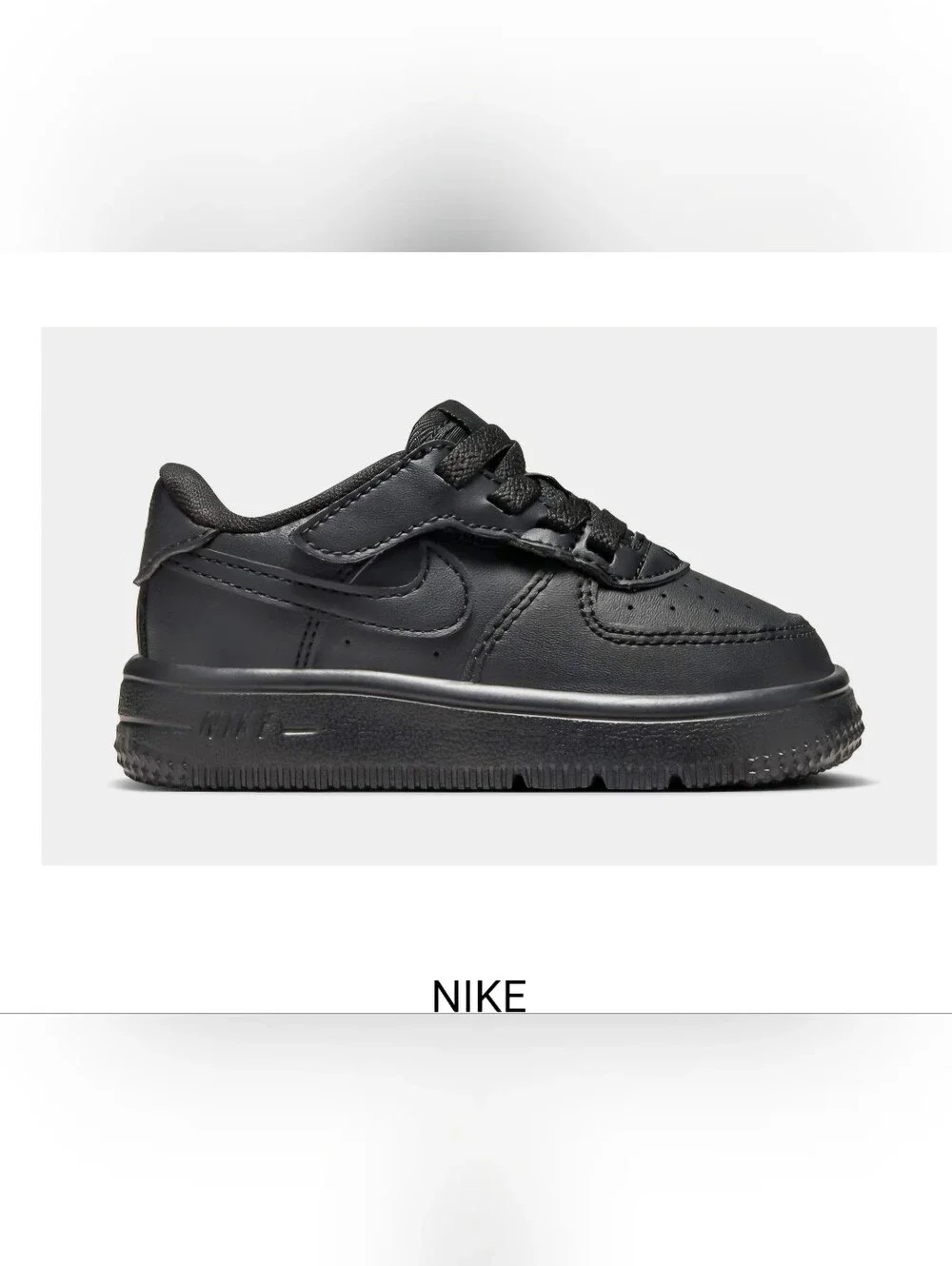 Nike Kids Black Leather Low-Top Sneakers